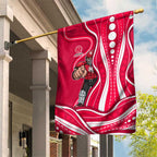 Melbourne Renegades Garden Flag Aboriginal Dot Art Red White - Tribal Wave Pattern