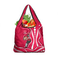 Melbourne Renegades Grocery Bag Aboriginal Dot Art Red White - Tribal Wave Pattern