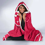Melbourne Renegades Hooded Blanket Aboriginal Dot Art Red White - Tribal Wave Pattern