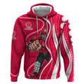 Melbourne Renegades Hoodie Aboriginal Dot Art Red White - Tribal Wave Pattern