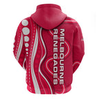 Melbourne Renegades Hoodie Aboriginal Dot Art Red White - Tribal Wave Pattern
