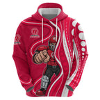 Melbourne Renegades Hoodie Aboriginal Dot Art Red White - Tribal Wave Pattern