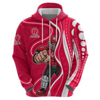 Melbourne Renegades Hoodie Aboriginal Dot Art Red White - Tribal Wave Pattern