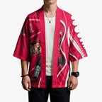 Melbourne Renegades Kimono Aboriginal Dot Art Red White - Tribal Wave Pattern