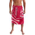 Melbourne Renegades Lavalava Aboriginal Dot Art Red White - Tribal Wave Pattern
