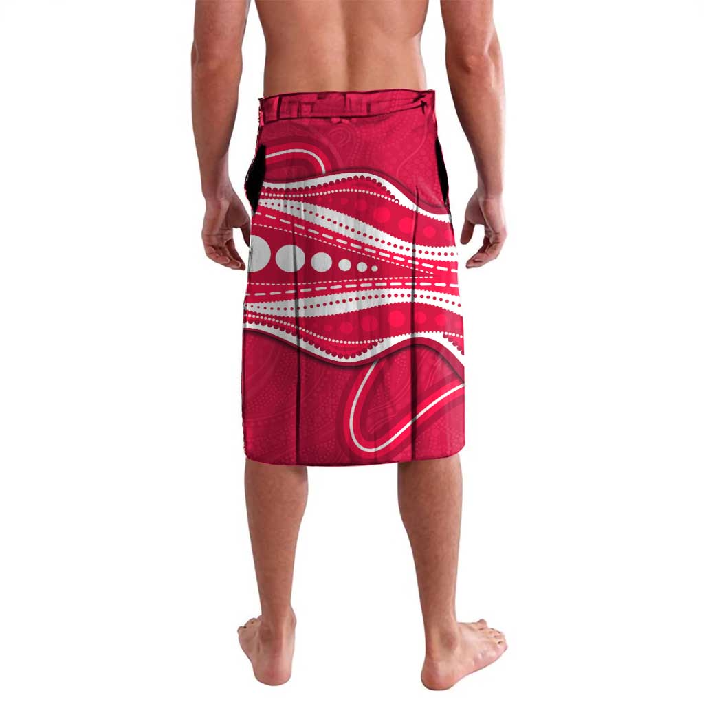 Melbourne Renegades Lavalava Aboriginal Dot Art Red White - Tribal Wave Pattern