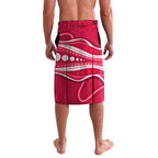 Melbourne Renegades Lavalava Aboriginal Dot Art Red White - Tribal Wave Pattern