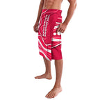Melbourne Renegades Lavalava Aboriginal Dot Art Red White - Tribal Wave Pattern