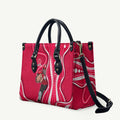 Melbourne Renegades Leather Bag Aboriginal Dot Art Red White - Tribal Wave Pattern