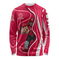 Melbourne Renegades Long Sleeve Shirt Aboriginal Dot Art Red White - Tribal Wave Pattern