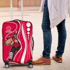 Melbourne Renegades Luggage Cover Aboriginal Dot Art Red White - Tribal Wave Pattern