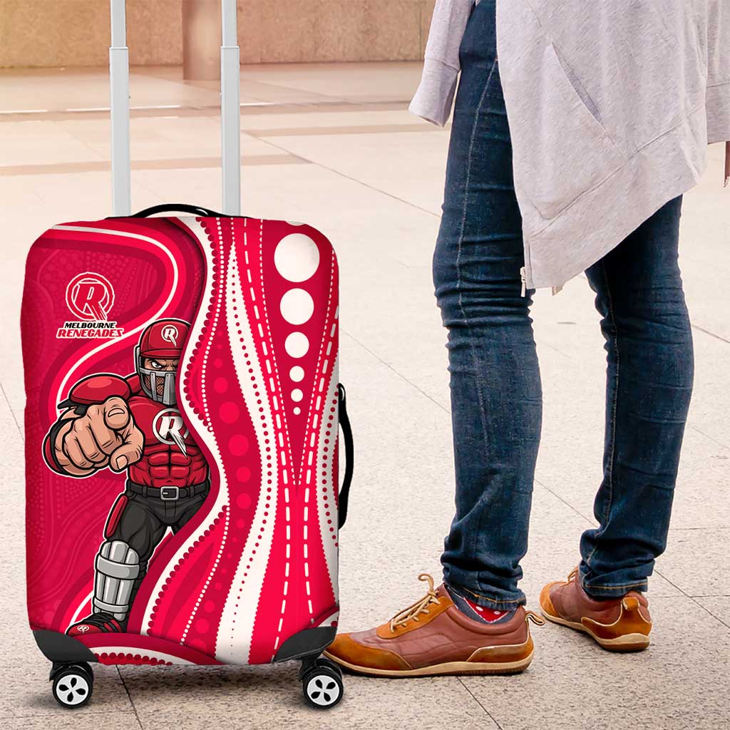Melbourne Renegades Luggage Cover Aboriginal Dot Art Red White - Tribal Wave Pattern