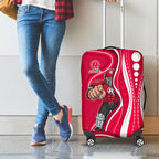 Melbourne Renegades Luggage Cover Aboriginal Dot Art Red White - Tribal Wave Pattern