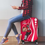 Melbourne Renegades Luggage Cover Aboriginal Dot Art Red White - Tribal Wave Pattern