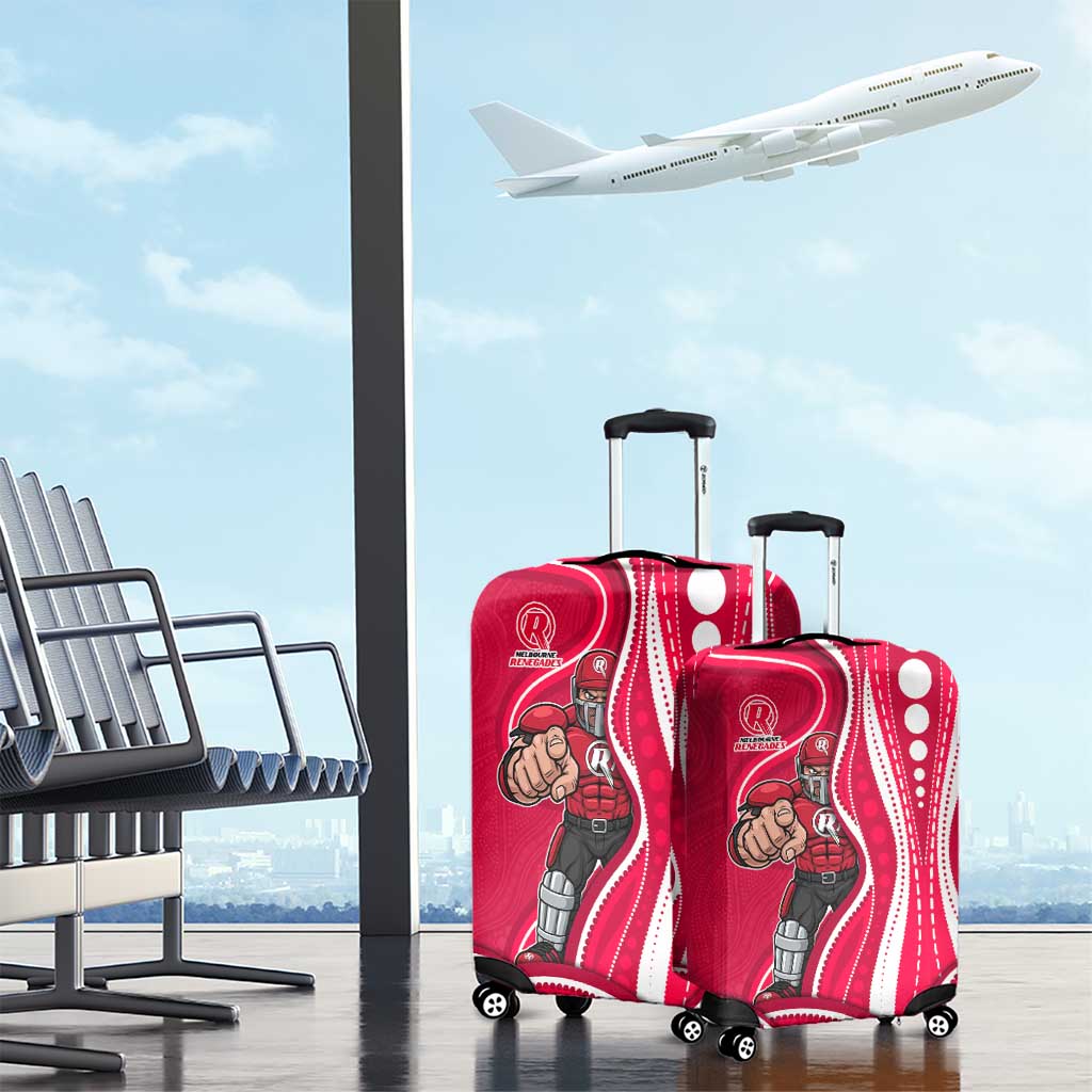 Melbourne Renegades Luggage Cover Aboriginal Dot Art Red White - Tribal Wave Pattern