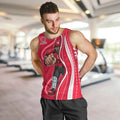 Melbourne Renegades Men Tank Top Aboriginal Dot Art Red White - Tribal Wave Pattern