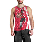 Melbourne Renegades Men Tank Top Aboriginal Dot Art Red White - Tribal Wave Pattern