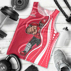 Melbourne Renegades Men Tank Top Aboriginal Dot Art Red White - Tribal Wave Pattern