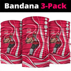Melbourne Renegades Neck Gaiter Aboriginal Dot Art Red White - Tribal Wave Pattern