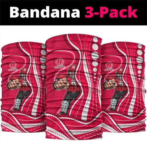 Melbourne Renegades Neck Gaiter Aboriginal Dot Art Red White - Tribal Wave Pattern