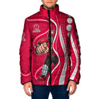 Melbourne Renegades Padded Jacket Aboriginal Dot Art Red White - Tribal Wave Pattern