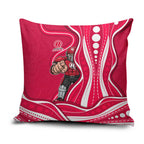 Melbourne Renegades Pillow Cover Aboriginal Dot Art Red White - Tribal Wave Pattern