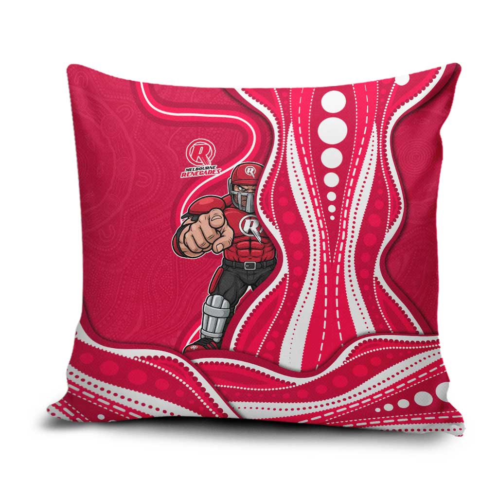 Melbourne Renegades Pillow Cover Aboriginal Dot Art Red White - Tribal Wave Pattern