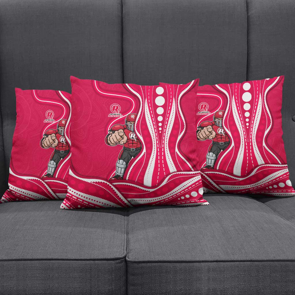 Melbourne Renegades Pillow Cover Aboriginal Dot Art Red White - Tribal Wave Pattern