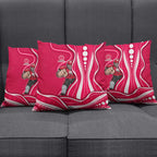 Melbourne Renegades Pillow Cover Aboriginal Dot Art Red White - Tribal Wave Pattern