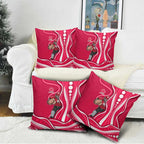 Melbourne Renegades Pillow Cover Aboriginal Dot Art Red White - Tribal Wave Pattern