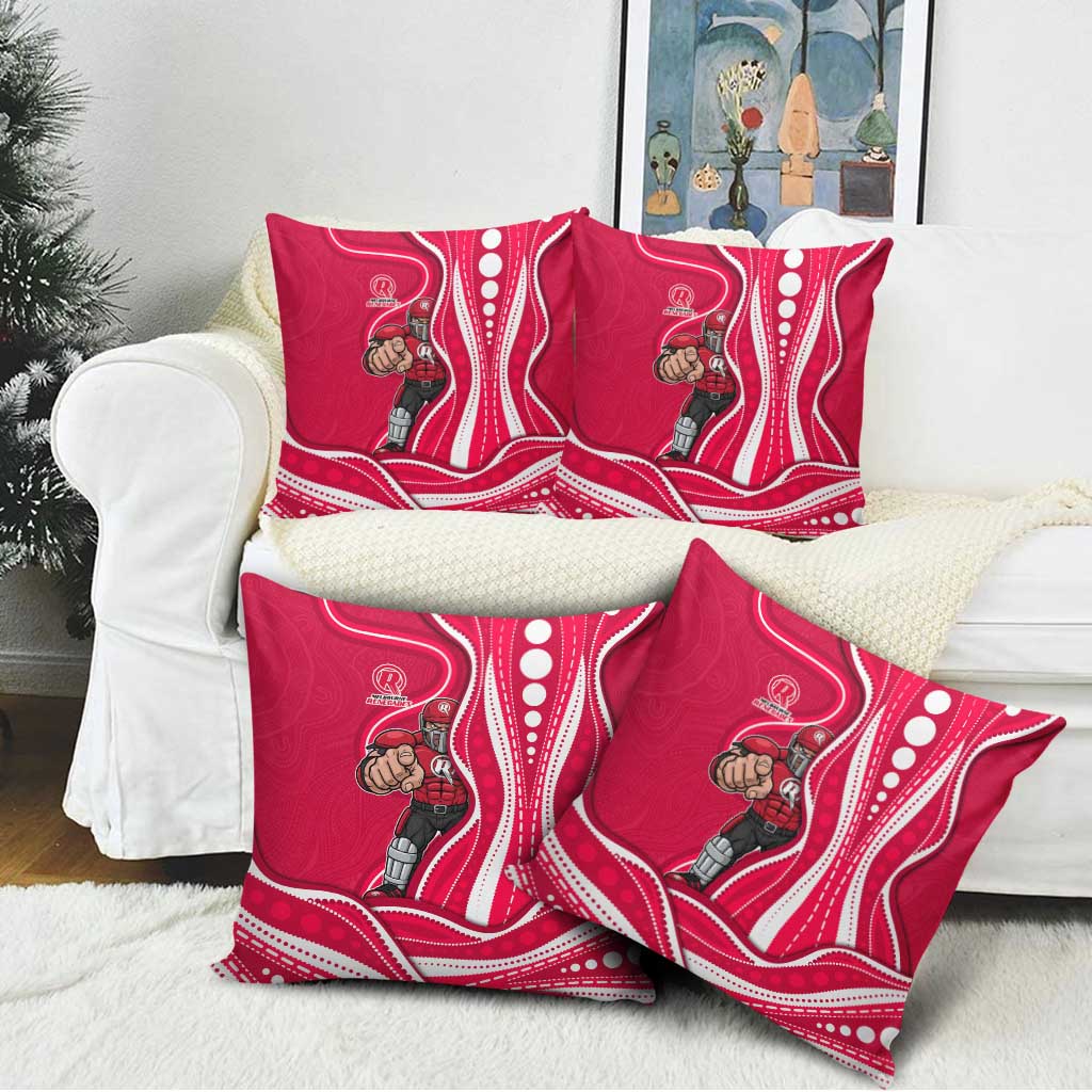 Melbourne Renegades Pillow Cover Aboriginal Dot Art Red White - Tribal Wave Pattern