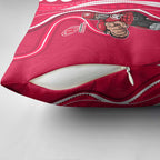 Melbourne Renegades Pillow Cover Aboriginal Dot Art Red White - Tribal Wave Pattern
