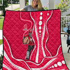 Melbourne Renegades Quilt Aboriginal Dot Art Red White - Tribal Wave Pattern