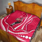 Melbourne Renegades Quilt Aboriginal Dot Art Red White - Tribal Wave Pattern