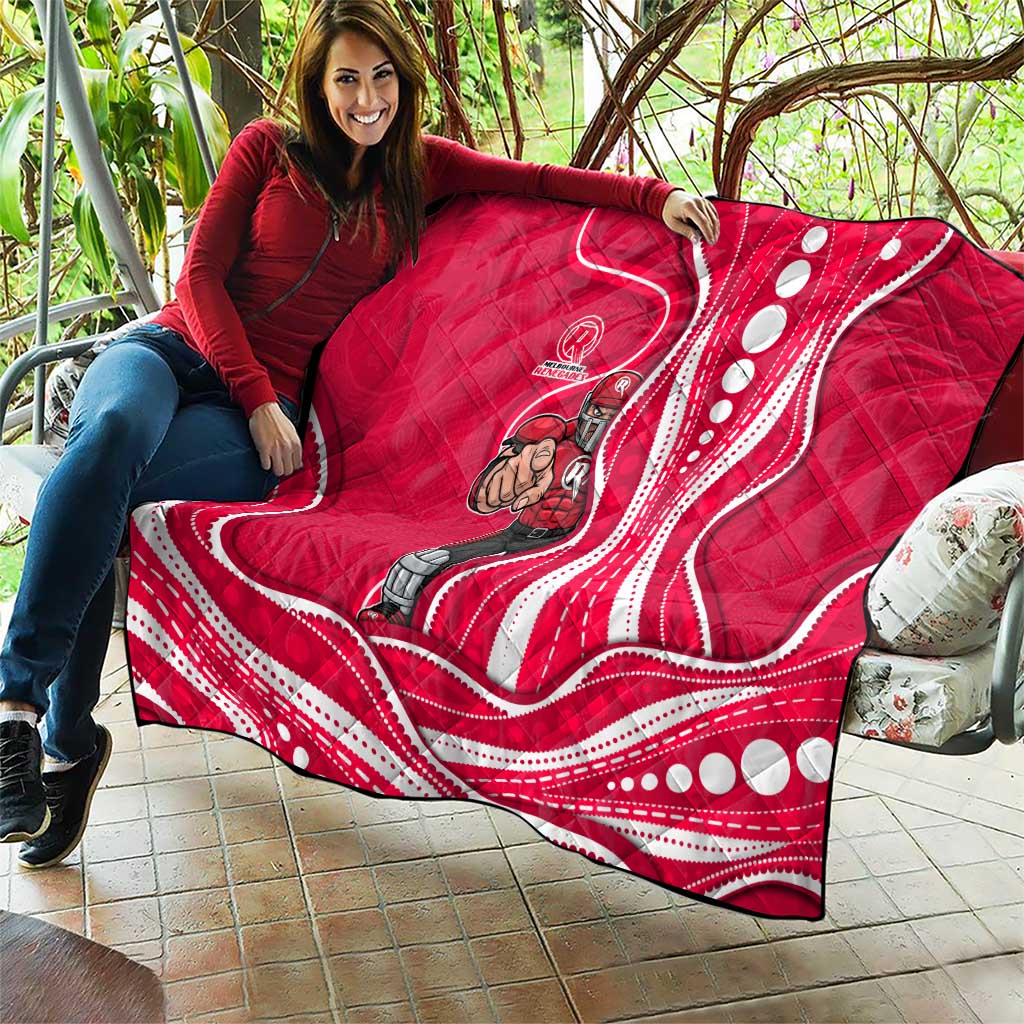 Melbourne Renegades Quilt Aboriginal Dot Art Red White - Tribal Wave Pattern
