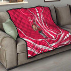 Melbourne Renegades Quilt Aboriginal Dot Art Red White - Tribal Wave Pattern