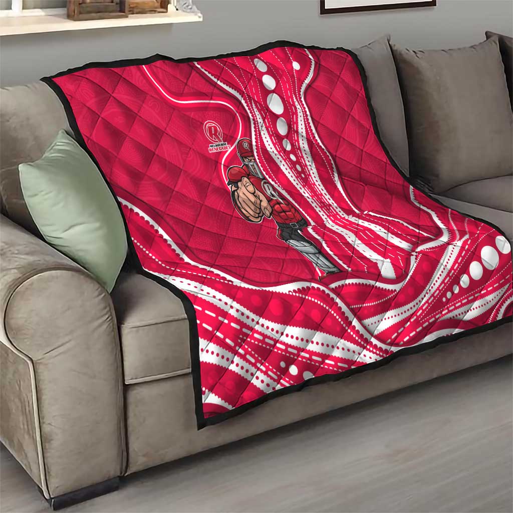 Melbourne Renegades Quilt Aboriginal Dot Art Red White - Tribal Wave Pattern