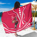 Melbourne Renegades Sarong Aboriginal Dot Art Red White - Tribal Wave Pattern