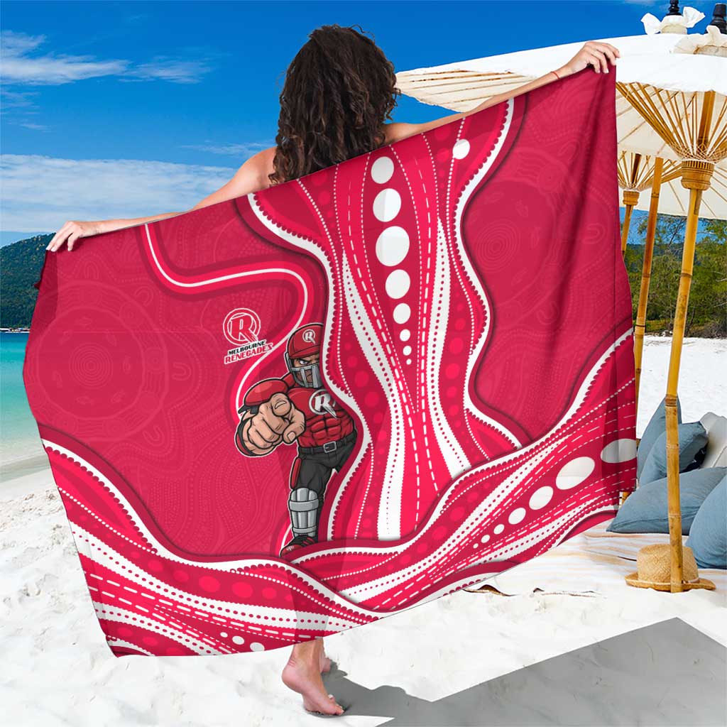 Melbourne Renegades Sarong Aboriginal Dot Art Red White - Tribal Wave Pattern