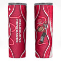 Melbourne Renegades Skinny Tumbler Aboriginal Dot Art Red White - Tribal Wave Pattern