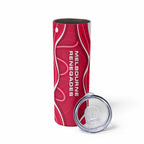 Melbourne Renegades Skinny Tumbler Aboriginal Dot Art Red White - Tribal Wave Pattern