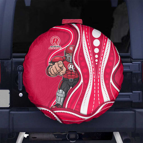 Melbourne Renegades Spare Tire Cover Aboriginal Dot Art Red White - Tribal Wave Pattern