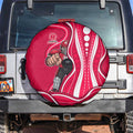 Melbourne Renegades Spare Tire Cover Aboriginal Dot Art Red White - Tribal Wave Pattern