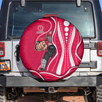 Melbourne Renegades Spare Tire Cover Aboriginal Dot Art Red White - Tribal Wave Pattern