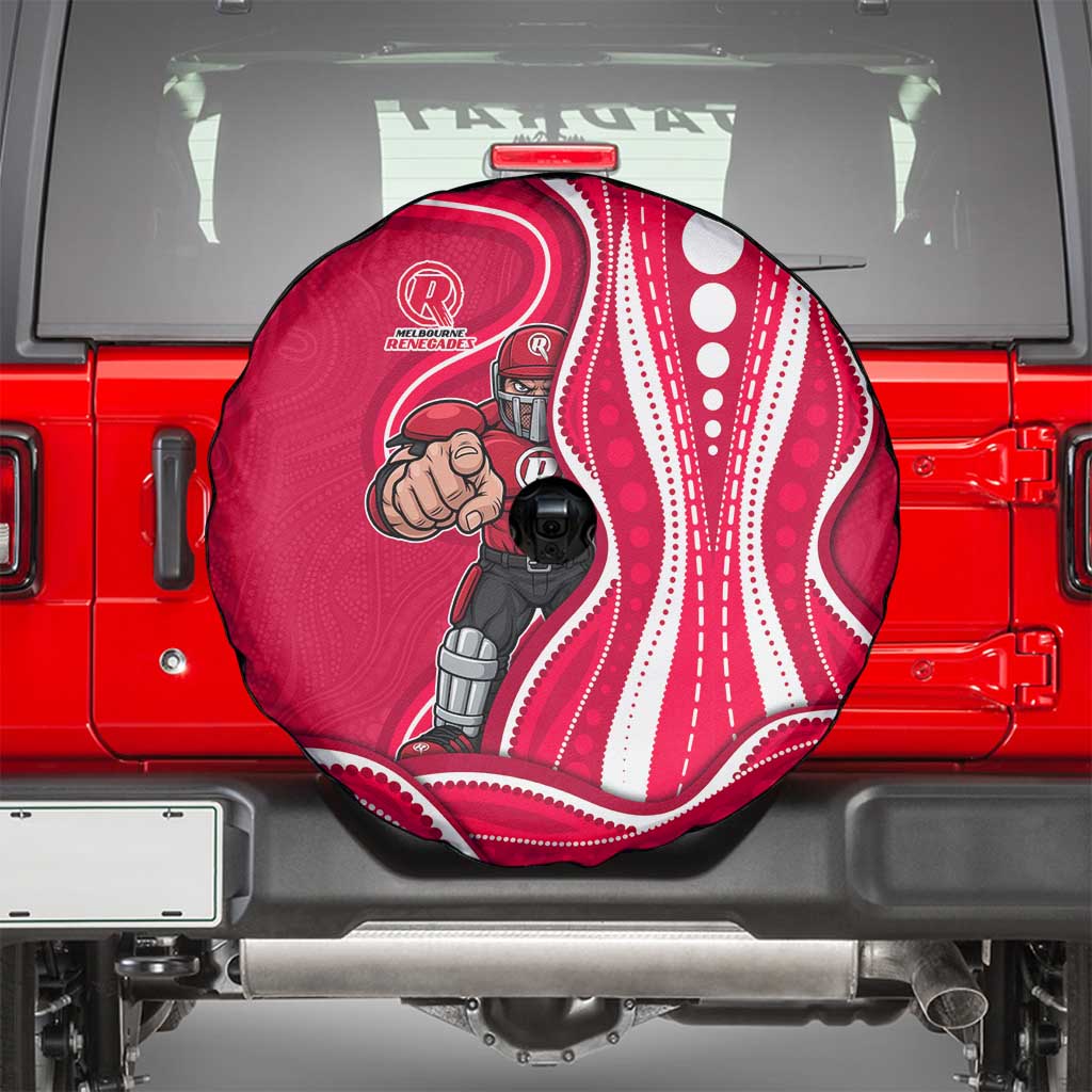 Melbourne Renegades Spare Tire Cover Aboriginal Dot Art Red White - Tribal Wave Pattern