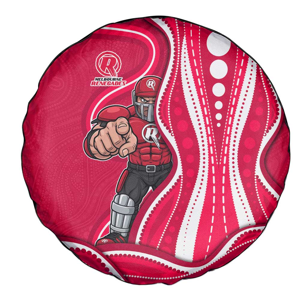Melbourne Renegades Spare Tire Cover Aboriginal Dot Art Red White - Tribal Wave Pattern