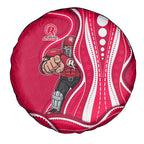 Melbourne Renegades Spare Tire Cover Aboriginal Dot Art Red White - Tribal Wave Pattern