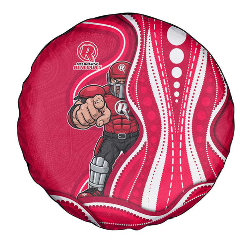 Melbourne Renegades Spare Tire Cover Aboriginal Dot Art Red White - Tribal Wave Pattern