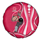 Melbourne Renegades Spare Tire Cover Aboriginal Dot Art Red White - Tribal Wave Pattern