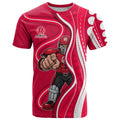 Melbourne Renegades T Shirt Aboriginal Dot Art Red White - Tribal Wave Pattern